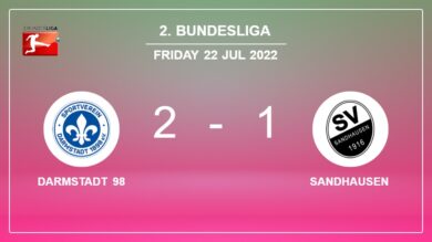 2. Bundesliga: Darmstadt 98 prevails over Sandhausen 2-1