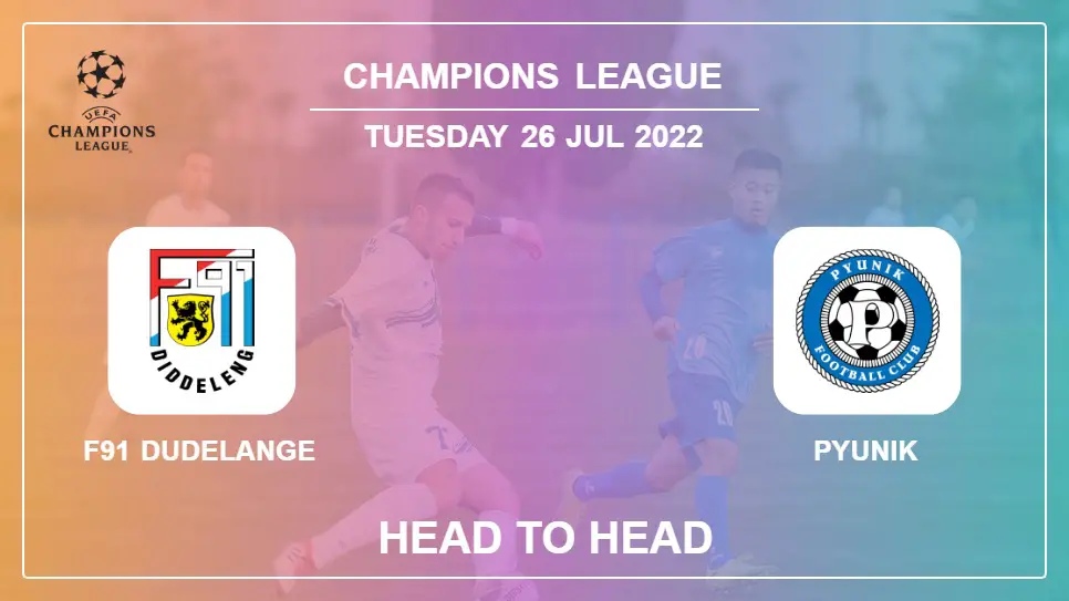 Head to Head F91 Dudelange vs Pyunik | Prediction, Odds - 26-07-2022 - Champions League