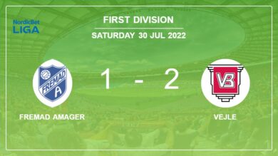 First Division: Vejle steals a 2-1 win against Fremad Amager 2-1