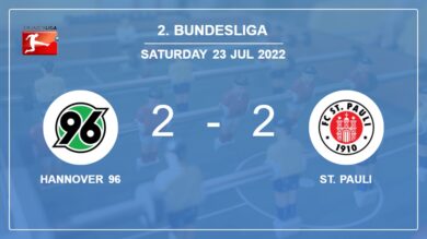 2. Bundesliga: Hannover 96 and St. Pauli draw 2-2 on Saturday