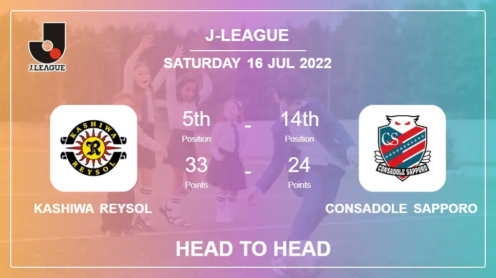 Head to Head Kashiwa Reysol vs Consadole Sapporo | Prediction, Odds - 16-07-2022 - J-League