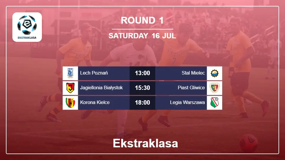 Poland Ekstraklasa 2022-2023 Round-1 2022-07-16 matches