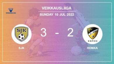 Veikkausliiga: SJK conquers Honka after recovering from a 1-2 deficit