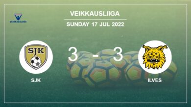 Veikkausliiga: SJK and Ilves draw a hectic match 3-3 on Sunday