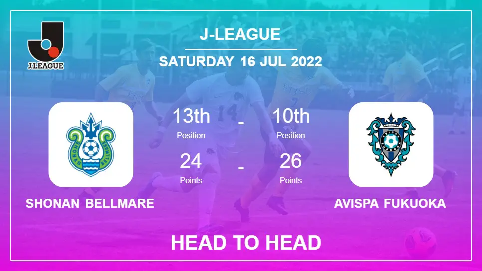 Head to Head stats Shonan Bellmare vs Avispa Fukuoka: Prediction, Odds - 16-07-2022 - J-League