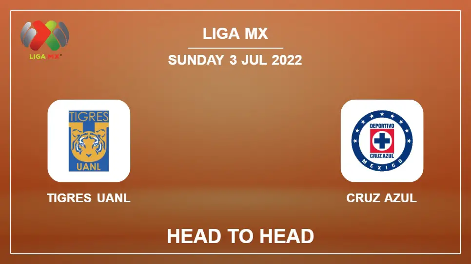Head to Head stats Tigres UANL vs Cruz Azul: Prediction, Odds - 02-07-2022 - Liga MX