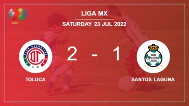 Liga MX: Toluca conquers Santos Laguna 2-1