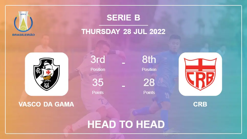 Vasco da Gama vs CRB: Head to Head, Prediction | Odds 28-07-2022 - Serie B