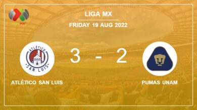 Liga MX: Atlético San Luis demolishes Pumas UNAM 3-2 with 3 goals from A. Hernandez