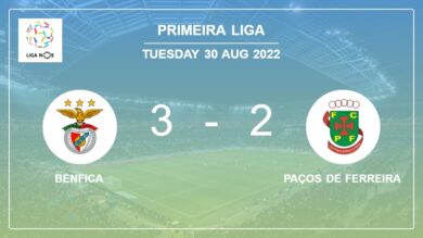 Primeira Liga: Benfica conquers Paços de Ferreira 3-2