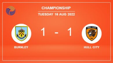 Burnley 1-1 Hull City: Draw on Tuesday