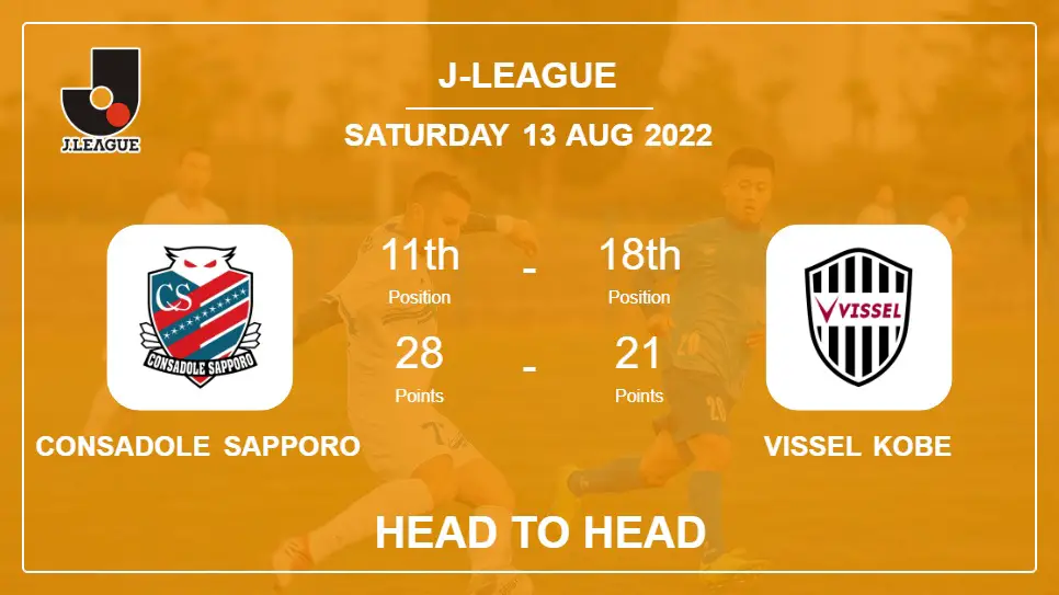 Consadole Sapporo vs Vissel Kobe: Head to Head, Prediction | Odds 13-08-2022 - J-League