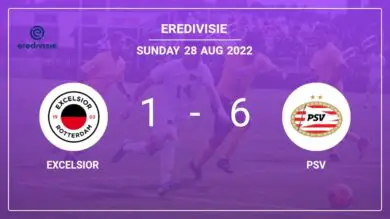 Eredivisie: PSV beats Excelsior 6-1 after a incredible match