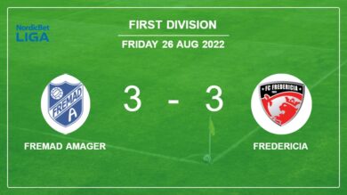 First Division: Fremad Amager and Fredericia draw a crazy match 3-3 on Friday