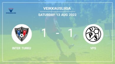 Inter Turku 1-1 VPS: Draw on Saturday