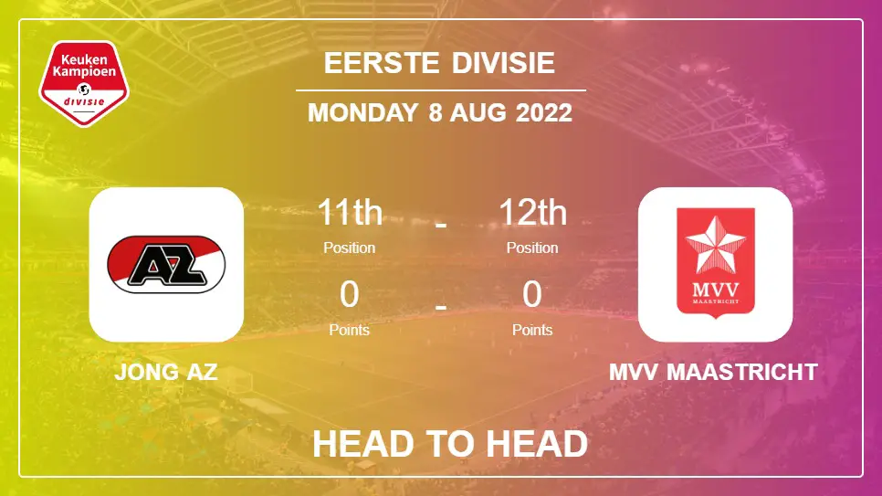 Head to Head Jong AZ vs MVV Maastricht | Prediction, Odds - 08-08-2022 - Eerste Divisie