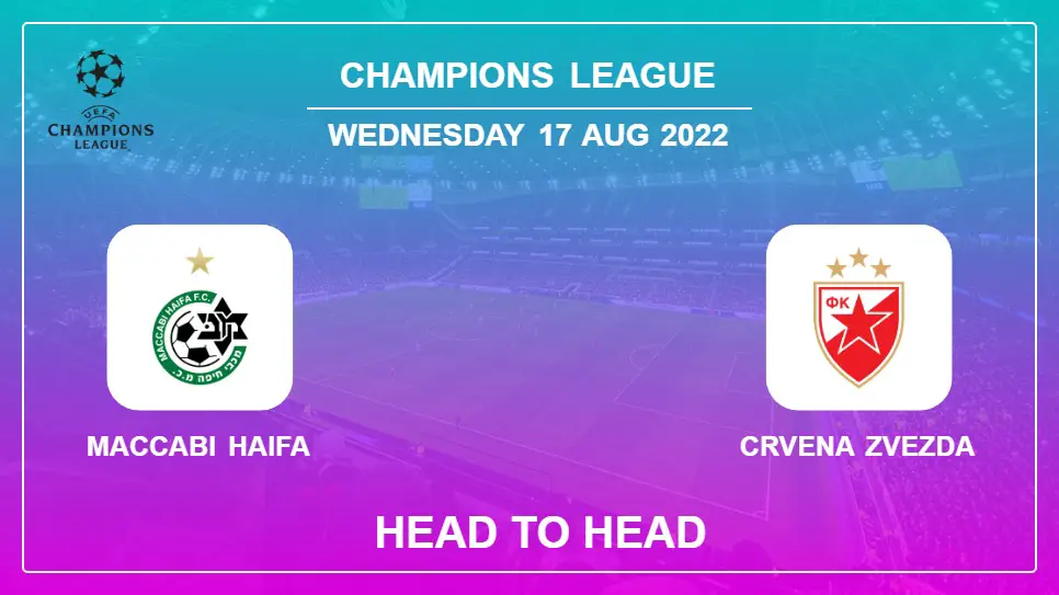 Maccabi Haifa vs Crvena Zvezda: Head to Head stats, Prediction, Statistics - 17-08-2022 - Champions League