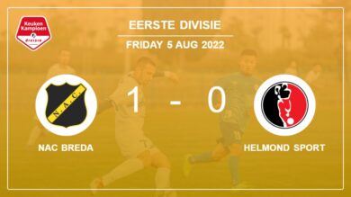 NAC Breda 1-0 Helmond Sport: defeats 1-0 with a goal scored by O. Velanas