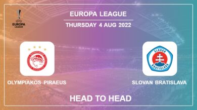Head to Head stats Olympiakos Piraeus vs Slovan Bratislava: Prediction, Odds – 04-08-2022 – Europa League