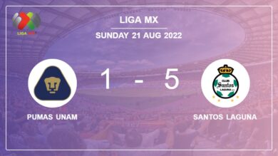 Liga MX: Santos Laguna beats Pumas UNAM 5-1 after a incredible match