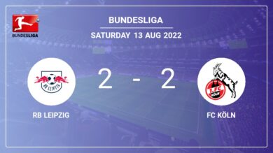 Bundesliga: RB Leipzig and FC Köln draw 2-2 on Saturday