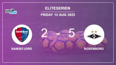 Eliteserien: Rosenborg beats Sandefjord 5-2 after a incredible match