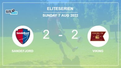 Eliteserien: Viking manages to draw 2-2 with Sandefjord after recovering a 0-2 deficit