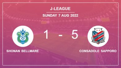 J-League: Consadole Sapporo beats Shonan Bellmare 5-1 after a incredible match
