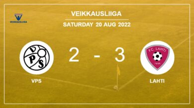 Veikkausliiga: Lahti tops VPS after recovering from a 2-1 deficit