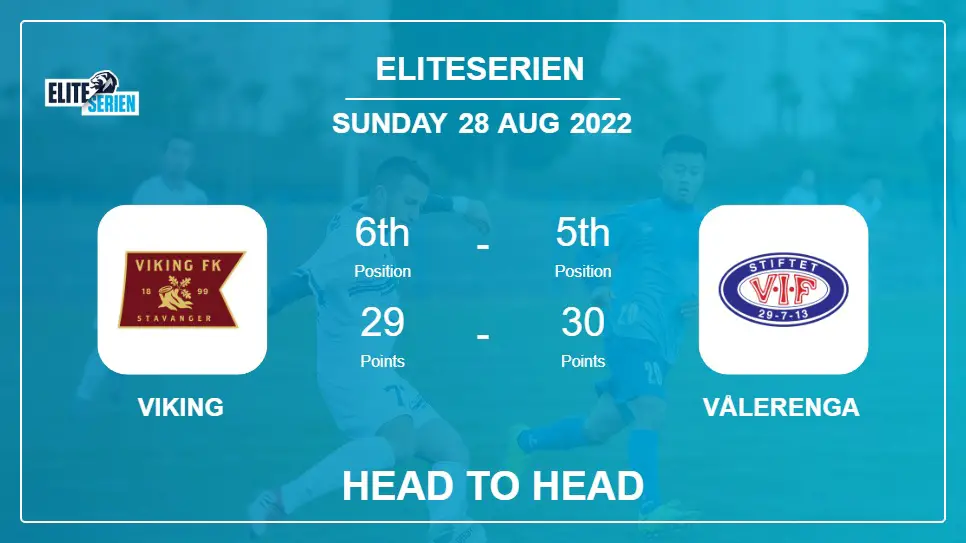 Head to Head stats Viking vs Vålerenga: Prediction, Odds - 28-08-2022 - Eliteserien