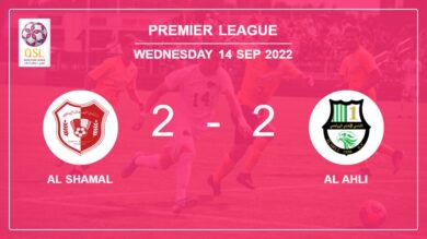 Premier League: Al Shamal and Al Ahli draw 2-2 on Wednesday