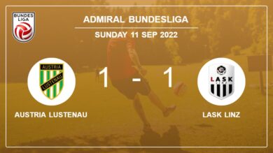 Austria Lustenau 1-1 LASK Linz: Draw on Sunday