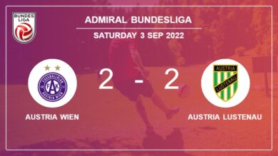 Admiral Bundesliga: Austria Wien and Austria Lustenau draw 2-2 on Saturday
