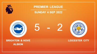 Premier League: Brighton & Hove Albion demolishes Leicester City 5-2 playing a great match