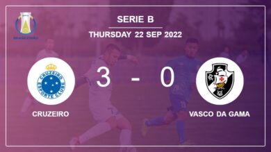 Serie B: Cruzeiro conquers Vasco da Gama 3-0
