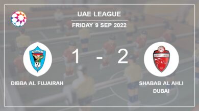 Uae League: Shabab Al Ahli Dubai recovers a 0-1 deficit to best Dibba Al Fujairah 2-1