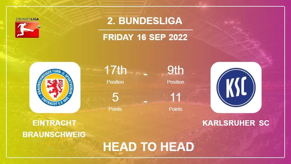 Eintracht Braunschweig vs Karlsruher SC: Head to Head stats, Prediction, Statistics - 16-09-2022 - 2. Bundesliga
