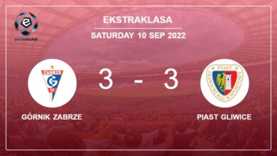 Ekstraklasa: Górnik Zabrze and Piast Gliwice draw a hectic match 3-3 on Saturday