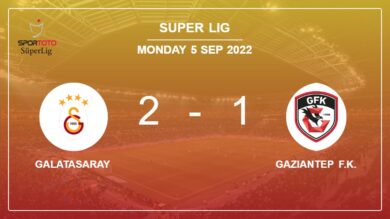 Super Lig: Galatasaray recovers a 0-1 deficit to prevail over Gaziantep F.K. 2-1
