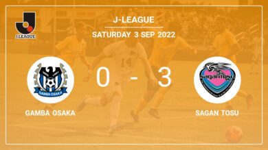J-League: Sagan Tosu beats Gamba Osaka 3-0
