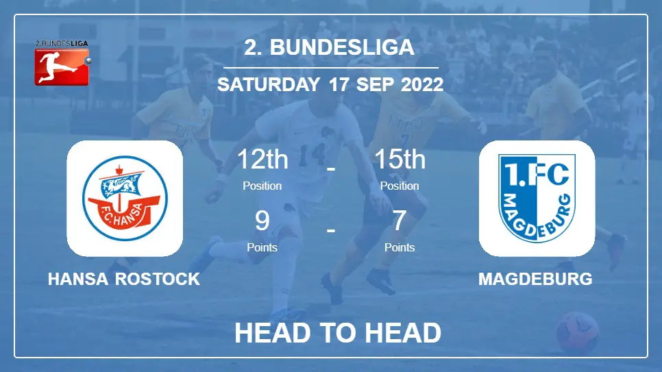 Head to Head Hansa Rostock vs Magdeburg | Prediction, Odds - 17-09-2022 - 2. Bundesliga