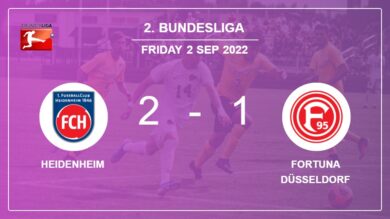 2. Bundesliga: Heidenheim steals a 2-1 win against Fortuna Düsseldorf 2-1
