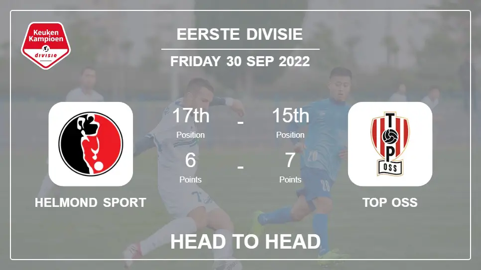 Helmond Sport vs TOP Oss: Head to Head, Prediction | Odds 30-09-2022 - Eerste Divisie