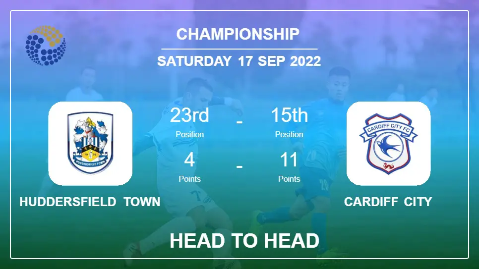 Head to Head Huddersfield Town vs Cardiff City | Prediction, Odds - 17-09-2022 - Championship