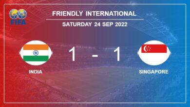 India 1-1 Singapore: Draw on Saturday