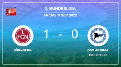 Nürnberg 1-0 DSC Arminia Bielefeld: beats 1-0 with a late goal scored by L. Tempelmann