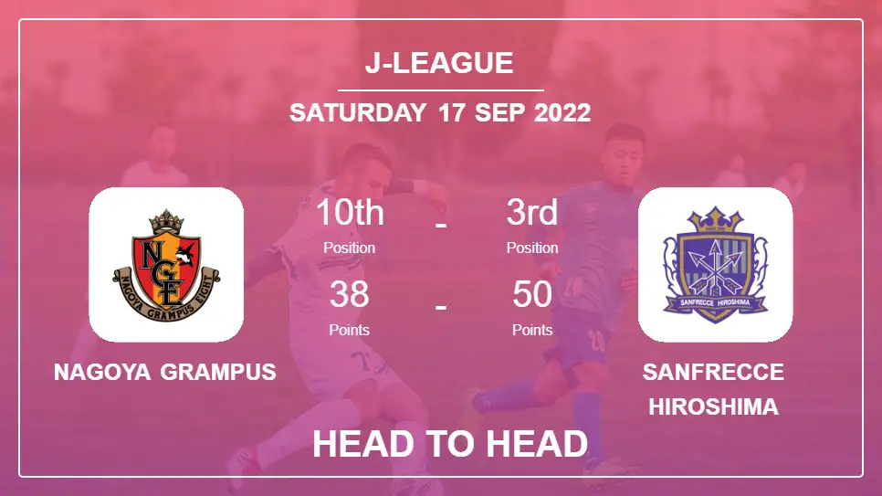 Head to Head Nagoya Grampus vs Sanfrecce Hiroshima | Prediction, Odds - 17-09-2022 - J-League