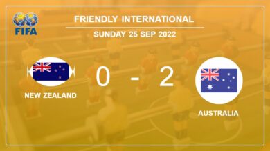Friendly International: Australia conquers New Zealand 2-0 on Sunday