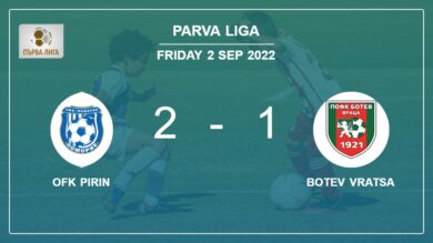 Parva Liga: OFK Pirin recovers a 0-1 deficit to overcome Botev Vratsa 2-1