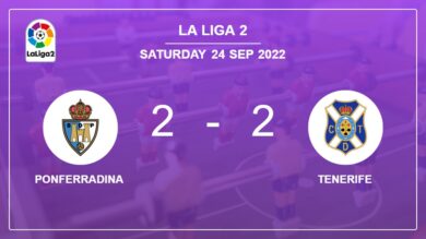 La Liga 2: Ponferradina and Tenerife draw 2-2 on Saturday